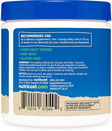 Nutricost Organic Lion'S Mane Mushroom Powder 1Lb Usda Organic