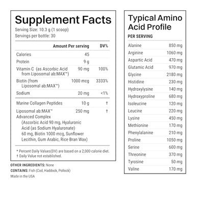 Haroutine Advanced Marine Collagen Peptides Powder + Liposomal Vitamin C Hyaluronic