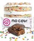 No Cow High Protein Bars Birthday Cake 21G Plant Based Vegan Protein Keto Friendly Low Sugar Low Carb Low Calorie Gluten Naturally Sweetened Dairy Non Gmo Kosher 4 Pack