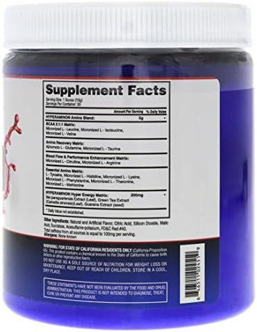 Gaspari Nutrition Hyperamino Complete Amino Acid & Energy Fuel Fruit Punch 10.58 Oz.