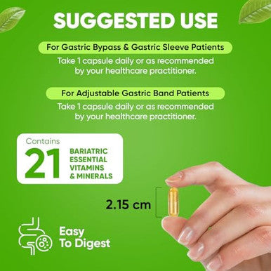 Barislim Once Daily Bariatric Multivitamin Capsule - Iron- Formula - Bariatric Vitamin And Supplement For Post Surgery, Including Gastric Bypass And Gastric Sleeve 90-Day Supply