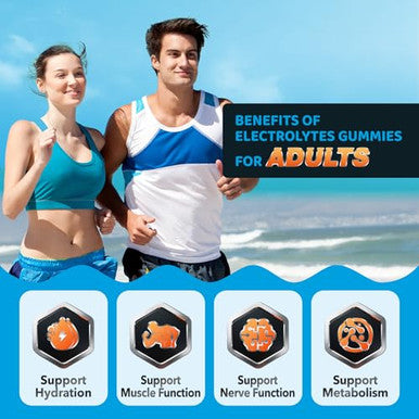 Natisland Electrolyte Gummies For Hydration Hydration Gummies For Kids & Seniors Adults With Potassium Magnesium Calcium Sodium Chloride For Runners And Endurance Sports Orange Flavor Vegan 60 Chews