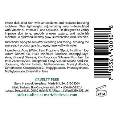 Mario Badescu Hydro Face Moisturizer With Vitamin C For Combination And Sensitive Skin | Lightweight Facial Cream For Men & Women | Moisturizing Skincare With Vitamin E 2 Fl Oz