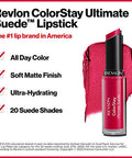 Revlon Lipstick Colorstay Ultimate Suede Lipstick High Impact Lip Color With Moisturizing Creamy Formula Infused With Vitamin E 025 Socialite 0.09 Oz