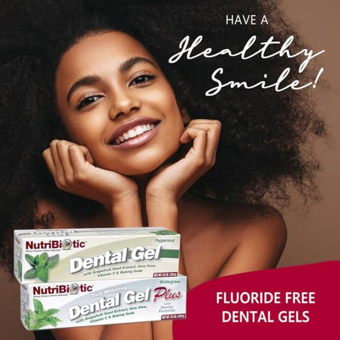 Nutribiotic â€“ Dental Gel Plus Truly Whitening Wintergreen 4.5 Oz With Gse Aloe Vitamin C Baking Soda & Dental Peroxide Support Healthy Teeth & Gums Fluoride-