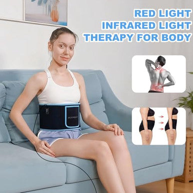 Feangli Red Light Therapy Infrared Light Therapy Belt For Body Waist Back Shoulder Leg Knee Muscle Relief Led 660Nm 850Nm Wearable Large Red Light Belt With Timer Remote Ideal For Woman Man