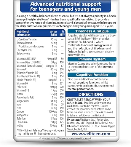 Wellteen by Vitabiotics Him Tablets x 30