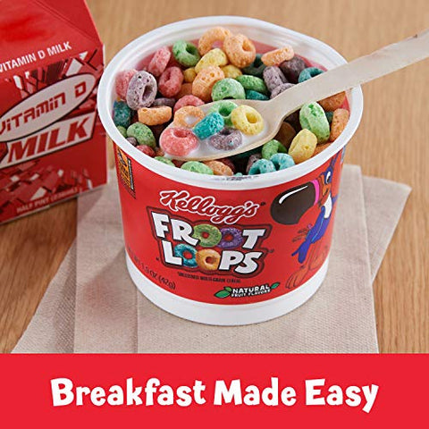 Kellogg's Froot Loops Breakfast Cereal, Good Source of Fiber, 15g Whole Grains, Giant Size, 23 oz