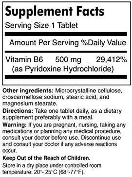 2 Pack Special Of Mason Natural B6 500Mg Tablets 60 Per Bottle