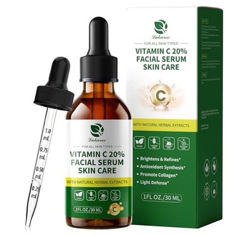 Lukaree Vitamin C Serum For Face " Brightening Vitamina C Facial Serum With Sodium Hyaluronate Evens Skin Tone & Smooths Fine Lines Antioxidantrich Beauty Product For All Skin Types1 Fl Oz