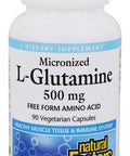 Natural Factors Micronized LGlutamine 500mg Support for Muscle Tissue Immune System 90 Vegetarian Capsules
