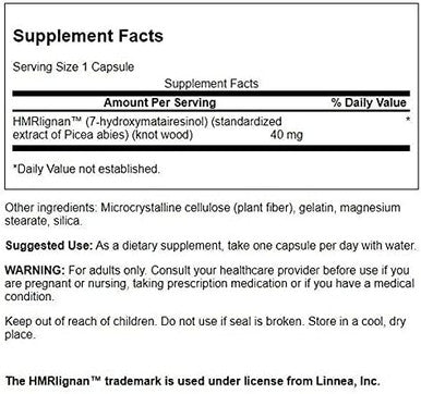 Swanson 7-Hmrlignans from Norwegian Spruce Tree 40 Milligrams 60 Capsules (2 Pack)
