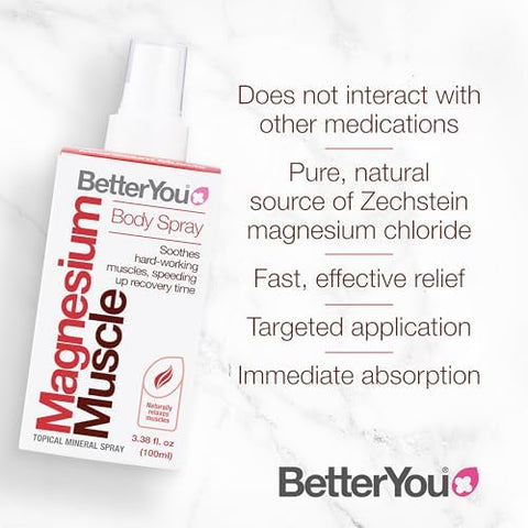 Betteryou Muscle And Joint Bundle Magnesium Joint And Magnesium Muscle Body Spray Essential Oils Spray Soothes Tired Muscles Instantly 2 Pc