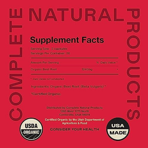 Complete Natural Products Beet Root 100 Capsules & Turmeric 100 Capsules Bundle