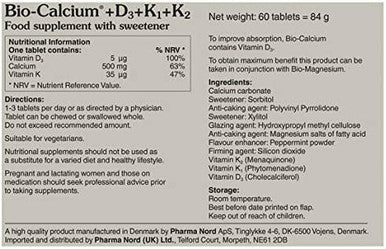 Pharma Nord Bio-Calcium + D3 + K1 + K2 60 Tablets (Pack of 2)