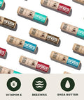 Dr. Squatch Natural Lip Balm - Petrolatum Paraben Artificial Flavor- - Shea Butter Beeswax Vitamin E - Original Squatch Vanilla Bourbon Coconut Cove Wild Watermelon (0.25 Oz 4 Pack)