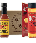 Savannah Bee Company Hot Honey Box Gift Set - Award-Winning Honey Collection - Includes Hot Honey, Sauce, and Fire Sticks - Perfect Gourmet Gift for Spice Lovers