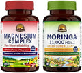 Vitalitown Magnesium + Moringa Bundle (Pack of 2) Magnesium Complex (Item 1) and Moringa (Item 2) 120 Magnesium Capsules and 90 Moringa Capsules