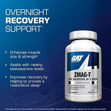 Gat Sport Essentials Zmag-T Zinc, Magnesium, B6 + Boron, 90 Veg Capsules