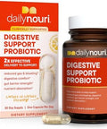 Dailynouri Digestive Support Probiotic For Women & Men Supports Bloating Relief Digestive Comfort Gas & Gut Health 3 Clinically Studied Strains + Vegan Omega Oil 30Day Supply