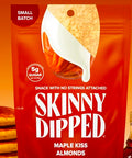 SkinnyDipped Maple Kiss and Pumpkin Spice Almonds Variety Pack Bundle, Healthy Snack, Plant Protein, Gluten Free, 3.5 oz Resealable Bags, Pack of 5, Limited Edition