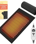 Homlyns Heated Acupuncture Mat - 6 Heat Levels With 2 Hours Auto Off And 4 Adjustable Time Settings Heating Acupressure Mat Full Body Massage Relieve Stress And Improve Sleep Black