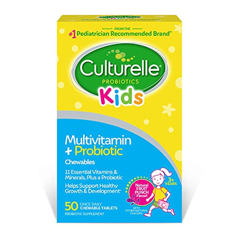 Culturelle Kids Complete Chewable Multivitamin Probiotic For Kids & Immune Defense Probiotic With Vitamin C