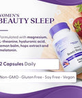 Doctors Best Womens Beauty Sleep With Magnesium Theanine Melatonin Sleep and Relaxation Support NonGmo Gluten Soy Vegan 60 Veggie Caps