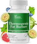 Thermogenic Fat Burner Brazilian Lean, Weight Loss Pills For Women, Waist Trimmer & Supplements For Bloating For Women & Men, 60 Capsules