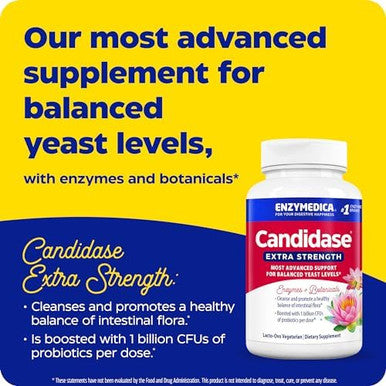 Enzymedica Candidase Extra Strength Advanced Cleansing Support With Digestive Enzymes Probiotics & Botanicals 42 Count Ffp