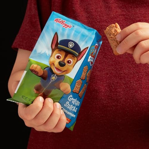 Kellogg's PAW Patrol Graham Snacks, Kids Snacks, Whole Grain, Cinnamon, 12.7oz Box (12 Pouches)