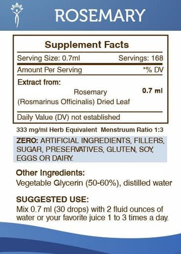 Secrets of the Tribe Rosemary Tincture Alcohol-Free Extract, High-Potency Herbal Drops, Tincture Made from Rosemary (Rosmarinus Officinalis) Dried Leaf 4 oz