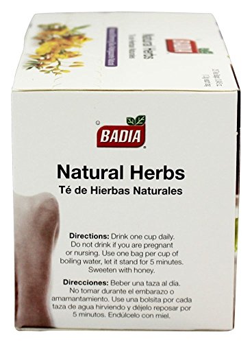 CubanFoodMarket Badia Natural Herb Tea. Total individual tea bags, 25 Count (Pack of 4)
