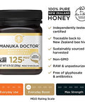 MANUKA DOCTOR - Manuka Honey MGO 80+ Multifloral & MGO 125+ Monofloral Value Bundle, 100% Pure New Zealand Honey. Certified. Guaranteed. RAW. Non-GMO, 2 x 8.75oz Pots