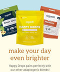 Organifi Happy Drops - Daily Superfood Happy Gummies For Adults - Mood Support Supplement For Balance, Bliss, Energy And Taking The Edge Off - Sweet Lemon Flavor - 60 Gummies