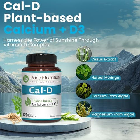 Pure Nutrition Vitamin D3 K2 + CalD PlantBased Calcium Vegan D3 From Lichen Bundle Pack