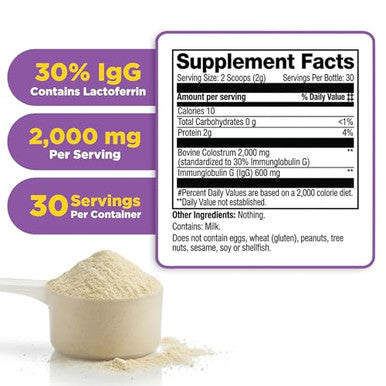 Lifeable Bovine Colostrum Powder 28 Servings 2000Mg
