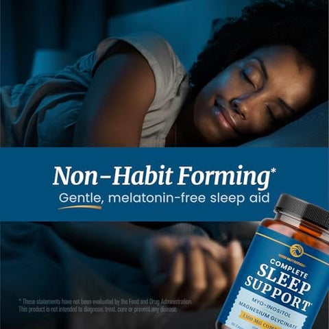 Nobi Nutrition Complete Sleep Support Myo Inositol + Magnesium Glycinate Restful Sleep & Relaxation Support 1100Mg Complex Melatonin Nongmo Inositol Supplement With Magnesiumglycinate 60 Ct