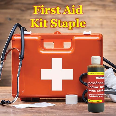A Health Povidone Iodine 10 First Aid Antiseptic 8 Fluid Ounces Topical Solution Usp Helps Prevent Infection In Minor Cuts Scraps And Burns Wound Care Made In Usa Wound Care