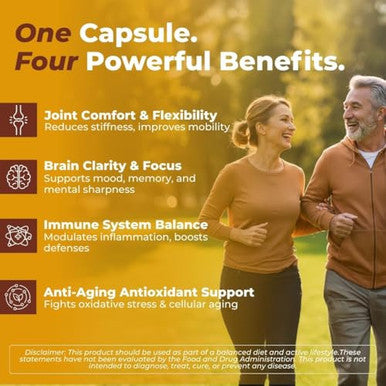 Vital Turmeric Curcumin Supplement 1310 Mg Blend With 95% Curcuminoids & Curcumin With Black Pepper Joint Brain Immune & Anti-Aging Support Non-Gmo Gluten-Free 30 Day Supply