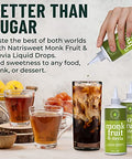 Natrisweet Monk Fruit Stevia Liquid Drops, 8 fl oz, Stevia Monk Fruit Sweetener Liquid Without Erythritol, No Fillers, Zero Calorie, Zero Carbs Stevia Monkfruit Sweetener for Coffee, Tea, Drinks