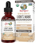 Maryruth'S Maryruth Organics Lions Mane Mushroom Supplement Up To 1 Month Supply Nootropic Usda Organic Lions Mane Extract Nervine Herbal Liquid Drops Brain Health Non-Gmo Vegan Alcohol Free Tincture 1 Fl Oz