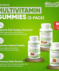 Barislim Bariatric Multivitamin Gummies - Specially Formulated Gummy Vitamin For Patients After Weight Loss Surgery - Easy To Digest & Great Tasting Fruit Flavors Pack Of 3 (90 Fruit Chews)