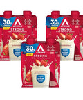 Atkins Strong High Protein Shake Milk Chocolate 30G Protein 7G Prebiotic Fiber Muscle & Gut Health Support Complex 12 Count