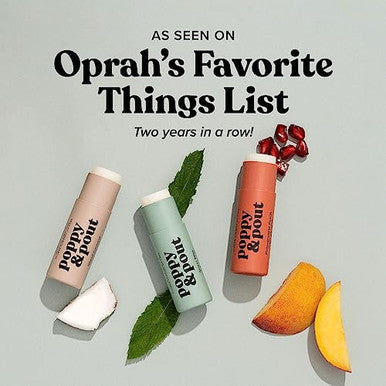 Poppy & Pout Jumbo Lip Balm 2 Pack, All Natural Lip Balms & Moisturizers, Hydrates With Beeswax, Vitamin E, Organic Coconut, Island Coconut & Wild Honey