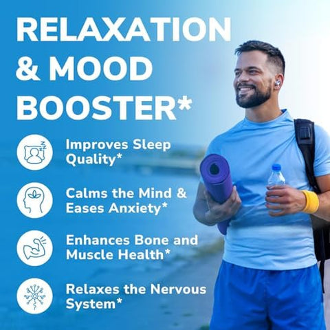Vitamin D3 K2 Supplement 10000 IU 90 Softgels and Magnesium Glycinate 420mg with Vitamin D3 and B6 240 Capsules