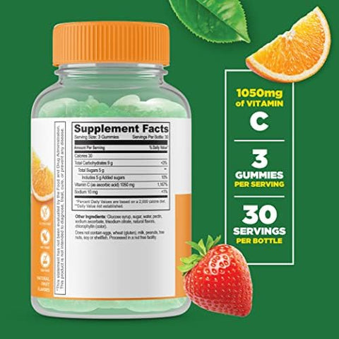 Lifeable Phosphatidylserine (Ps) + Vitamin C 1050Mg Gummies Bundle Great Tasting Vitamin Supplement Gluten Gmo Chewable Gummy