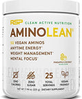 Rsp Nutrition Vegan Aminolean Pre Workout Energy (Pineapple Coconut 25 Servings) With Truefit Protein Powder (Vanilla 2 Lb)