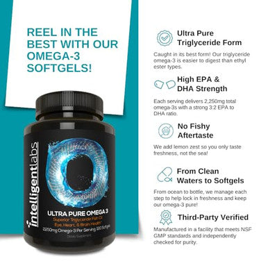 Intelligent Labs Triglyceride Omega 3 120 Softgels 2250Mg