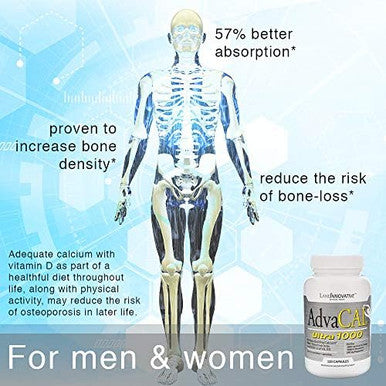 Lane Innovative - Advacal Ultra 1000, Bone Building Calcium, Including Vitamin D3 And Magnesium, Easy Absorption (40 Servings)